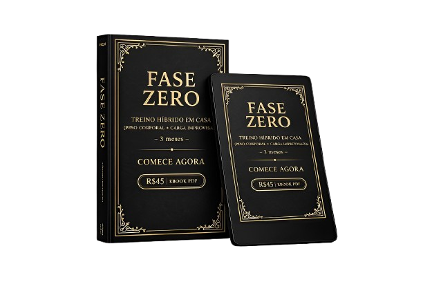 Mockup do ebook Fase Zero - Treino Híbrido em Casa